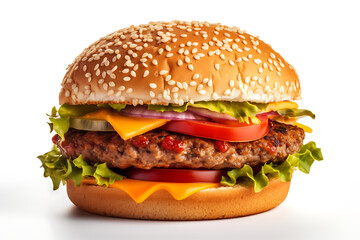 hamburger isolated on a white background