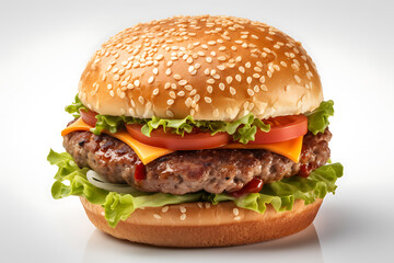 hamburger isolated on a white background