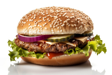 hamburger isolated on a white background