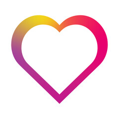 heart shape outlined with a gradient color
