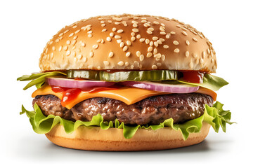 hamburger isolated on a white background