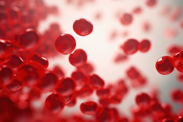 In microscopic world, countless vibrant erythrocytes, red blood cells, traverse circulatory system, tirelessly carrying life-sustaining oxygen, resembling a dynamic network vital for human vitality.