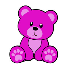 oso dibujo vector rosa 