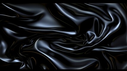 Fototapeta premium Abstract black wavy background with elegant flowing lines and intricate textured pattern