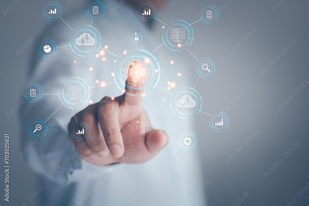 Poster ai artificial intelligence, digital transformation change management, internet of things, new techno