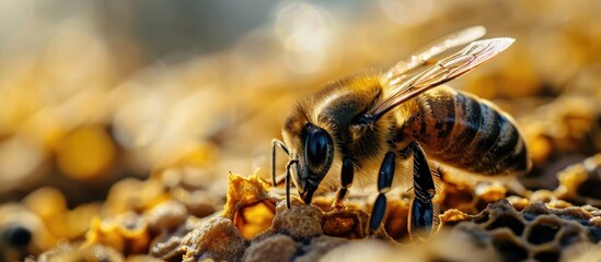 Beekeeper promoting sustainable beekeeping through hive management and bee health.