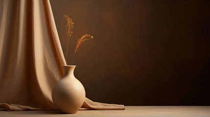 Empty vase with no handles in raw clay - obrazy, fototapety, plakaty