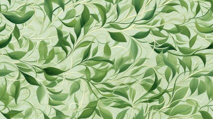  a close up of a green leafy pattern on a light green background with a white outline on the left side of the image.