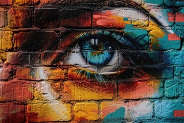 Obraz premium Vibrant street art graffiti on an urban wall