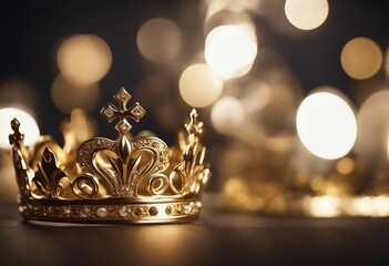 Royal golden crown closeup Luxury concept