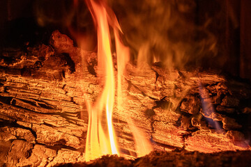 ogień, płomień, palące się drewno, kominek, fire, flame, burning wood, fireplace
