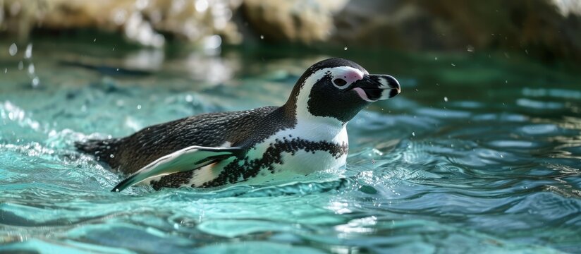 Humboldt Penguin, penguin species swimming