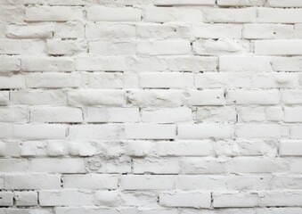 Obraz premium Old white brick wall background texture, wide panorama of masonry