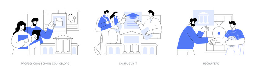 Connect with a college isolated cartoon vector illustrations se - obrazy, fototapety, plakaty
