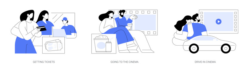 Evening outing isolated cartoon vector illustrations se