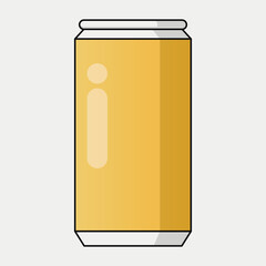 Illustration of a Yellow Aluminum Soda Can