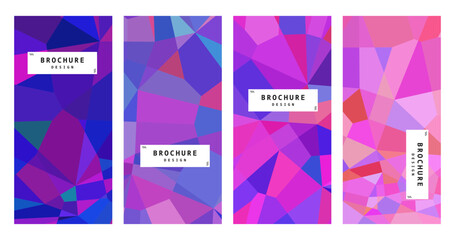set of brochure with abstract elegant pink purple colorful background