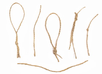 Set string, yarn isolated on white, top view