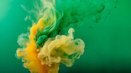 Abstract textured splatter color billowing smoke, mixed digital illustration and matte painting. IA Generated	