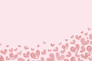 Doodle heart pattern pink background for Valentine love party baby shower vector illustration.hand drawn.	
