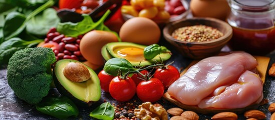 Sources of vitamin B3 include avocado, nuts, spinach, beans, broccoli, eggs, tomatoes, and chicken...
