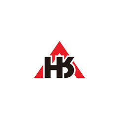 letter hk abstract triangle logo vector