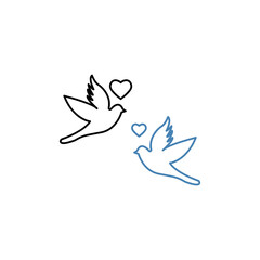 love birds concept line icon. Simple element illustration. love birds concept outline symbol design.