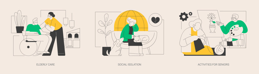 Older generation lifestyle abstract concept vector illustrations. - obrazy, fototapety, plakaty