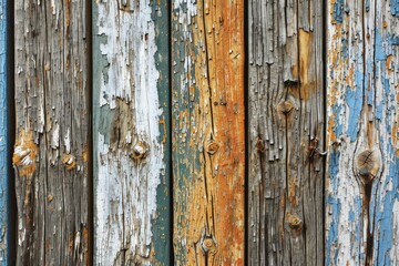 Rustic barn wood texture with weathered paint and knots.
