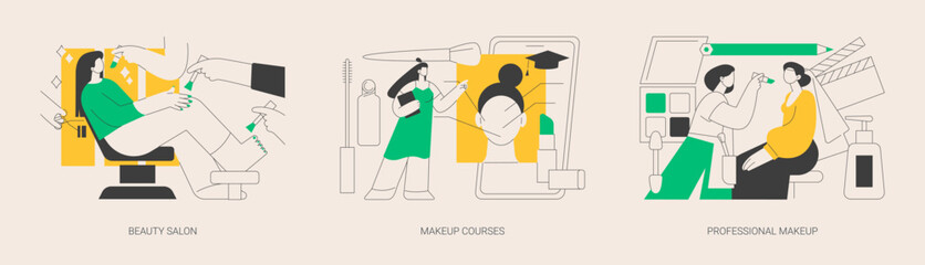 Beauty services abstract concept vector illustrations.