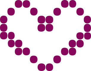 Heart outline pixel style vector illustration. Pixel heart Love symbol hand drawing stylized design element