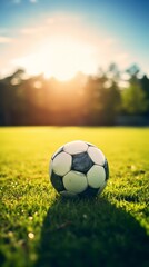 Soccer Ball on Lush Green Field