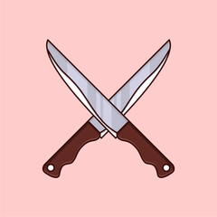 knife cartoon vector icon illustration. food object icon concept