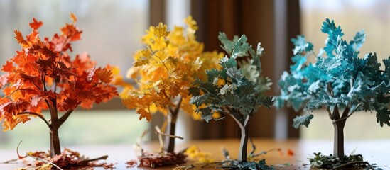 Step-by-step workshop for children to create a decorative four-season paper tree, fostering creativity and providing a gift idea.