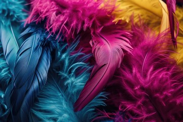 Textured pattern of a vibrant feather boa.