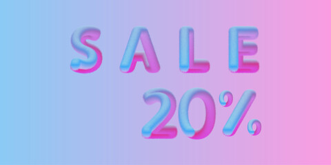 Text sale, fluffy text, sale colorful text. Vector