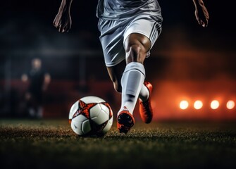 Fototapeta premium soccer player kicking ball