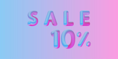 Text sale, fluffy text, sale colorful text. Vector