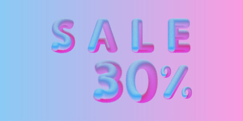 Text sale, fluffy text, sale colorful text. Vector
