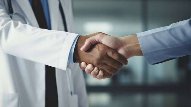 Doctor Shake Hands With Patient In Medical Clinic