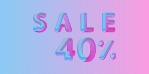 Text sale, fluffy text, sale colorful text. Vector