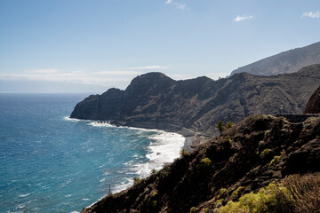 la gomera, coast of la gomera, beach, waves on la gomera