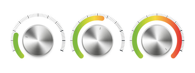 Volume control. Mood scale. Satisfaction indicator. Performance measurement client satisfaction. Vector illustration