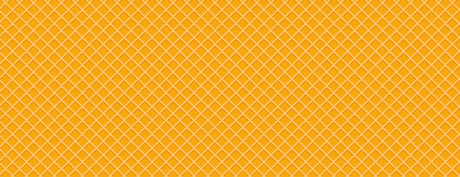 Waffle vector background. Ice cream cone wafer pattern texture