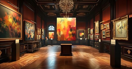 Interior of the National Gallery, Clore Room. The National Gallery is an art museum.