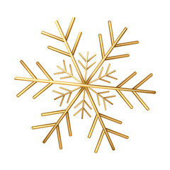 vector golden snowflake 3d realistic christmas decoration isolated