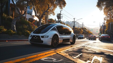 Driverless Robo-Taxi Paused in Traffic: A Glimpse into the Future of Autonomous Transportation