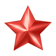 Vector red star illustration on white background