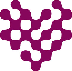 Heart silhouette pixel style vector illustration. Pixel heart Love symbol hand drawing stylized design element