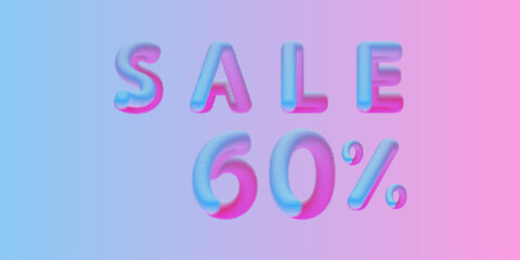 Text sale, fluffy text, sale colorful text. Vector